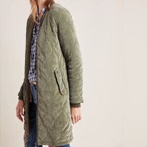 Anthropologie Quilted Velvet Jacket
